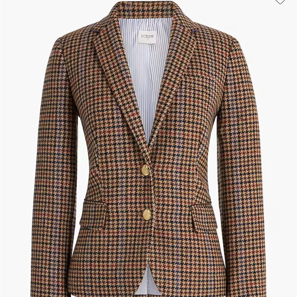 JCrew Factory Wool-Blend Schoolboy Blazer in Houndstooth Size 20 BRAND NEW